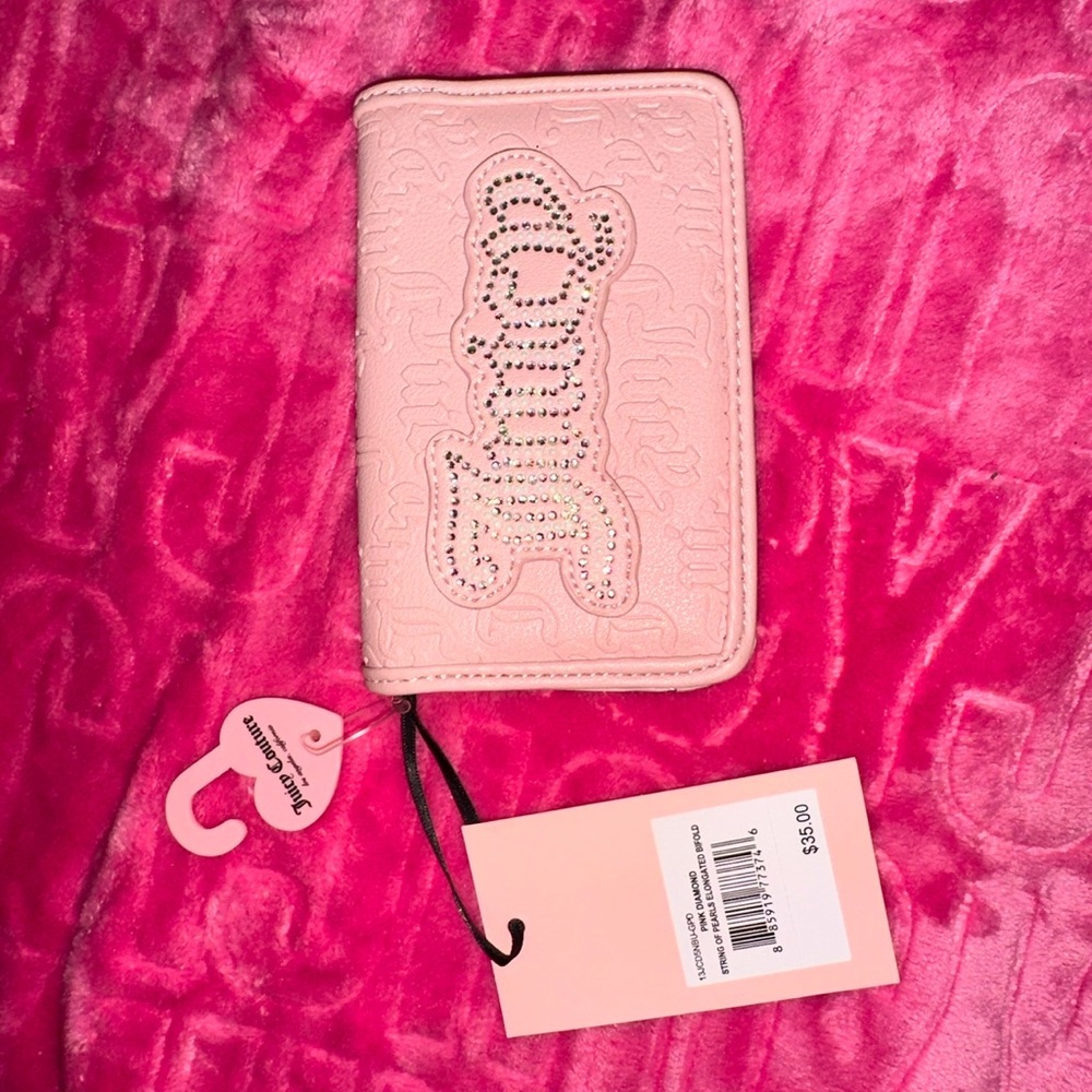 NWT Juicy Couture String of Pearls Pink Diamond Fold Wallet (CROSSPOSTED)